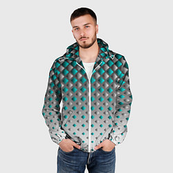 Ветровка с капюшоном мужская Фигурный каскад, цвет: 3D-белый — фото 2