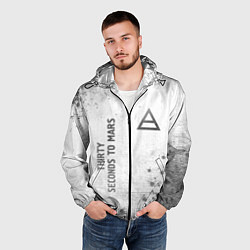 Ветровка с капюшоном мужская Thirty Seconds to Mars - white gradient вертикальн, цвет: 3D-черный — фото 2