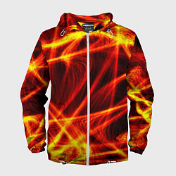 Ветровка с капюшоном мужская Огненный трек, цвет: 3D-белый