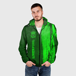 Ветровка с капюшоном мужская Liverpool - green gradient по-вертикали, цвет: 3D-черный — фото 2