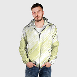 Ветровка с капюшоном мужская The color is white and yellow, цвет: 3D-черный — фото 2
