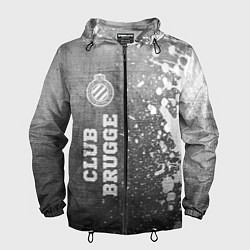 Ветровка с капюшоном мужская Club Brugge - grey gradient по-вертикали, цвет: 3D-черный