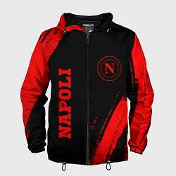 Ветровка с капюшоном мужская Napoli - red gradient вертикально, цвет: 3D-черный