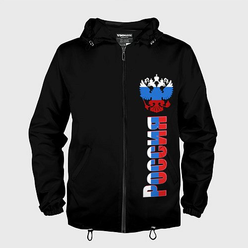 Мужская ветровка Россия и герб в виде флага триколора / 3D-Черный – фото 1