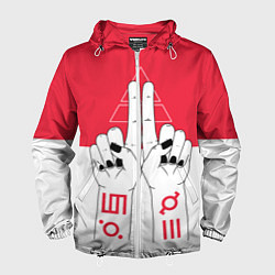 Ветровка с капюшоном мужская 30 Seconds to Mars poster, цвет: 3D-белый