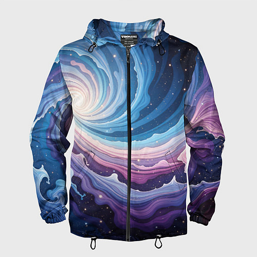 Мужская ветровка Космическая волна / 3D-Черный – фото 1