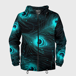 Мужская ветровка Светящиеся перья павлина паттерн