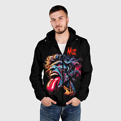 Ветровка с капюшоном мужская Mick Jagger - Rolling Stones, цвет: 3D-черный — фото 2