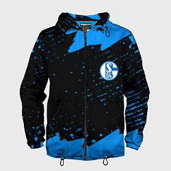 Ветровка с капюшоном мужская Schalke 04 fc blue color, цвет: 3D-черный