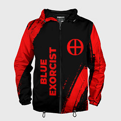 Ветровка с капюшоном мужская Blue Exorcist - red gradient вертикально, цвет: 3D-черный