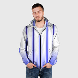 Ветровка с капюшоном мужская Striped suit, цвет: 3D-черный — фото 2