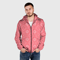 Ветровка с капюшоном мужская Славянский узор - орнамент, цвет: 3D-черный — фото 2