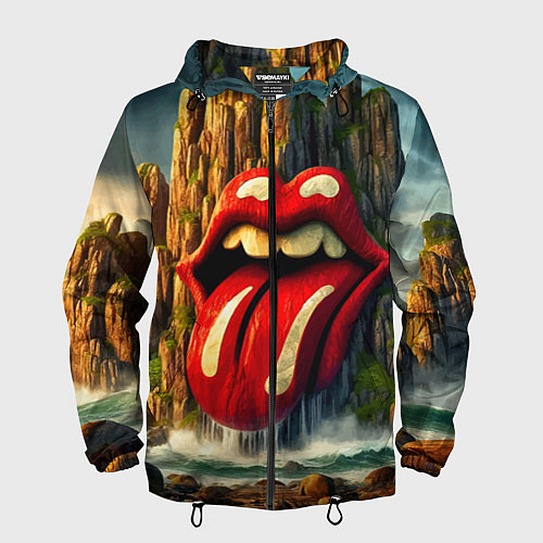 Мужская ветровка Rolling Stones - sea rocks / 3D-Черный – фото 1