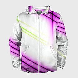 Мужская ветровка Green white pink line