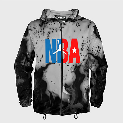 Мужская ветровка NASA неоновый огонь / 3D-Черный – фото 1