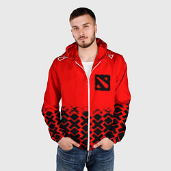 Ветровка с капюшоном мужская Dota игровой паттерн, цвет: 3D-белый — фото 2