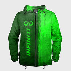 Ветровка с капюшоном мужская Infiniti - green gradient по-вертикали, цвет: 3D-черный