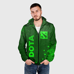 Ветровка с капюшоном мужская Dota - green gradient вертикально, цвет: 3D-черный — фото 2
