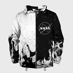 Мужская ветровка Nasa черно белый огонь