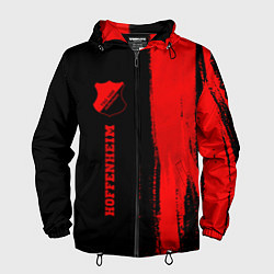 Ветровка с капюшоном мужская Hoffenheim - red gradient по-вертикали, цвет: 3D-черный