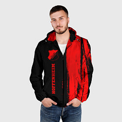 Ветровка с капюшоном мужская Hoffenheim - red gradient по-вертикали, цвет: 3D-черный — фото 2