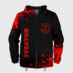Ветровка с капюшоном мужская Everton - red gradient вертикально, цвет: 3D-черный