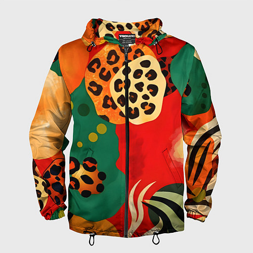 Мужская ветровка Анималистичный африканский паттерн / 3D-Черный – фото 1