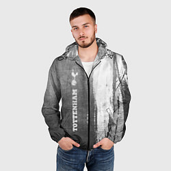Ветровка с капюшоном мужская Tottenham - grey gradient по-вертикали, цвет: 3D-черный — фото 2