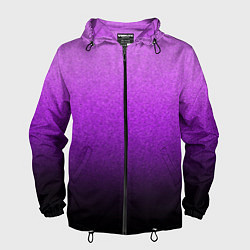 Ветровка с капюшоном мужская Магический градиент крошка чёрно-фиолетовый, цвет: 3D-черный