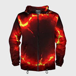Мужская ветровка Красный круг из огня текстура