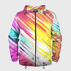 Мужская ветровка Брызги краски на белом фоне