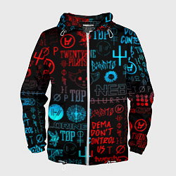 Ветровка с капюшоном мужская Twenty one pilots rock pattern, цвет: 3D-белый