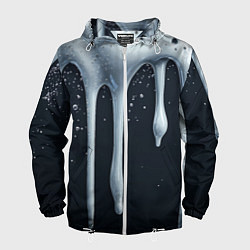 Ветровка с капюшоном мужская Белая объемная слизь текстура, цвет: 3D-белый