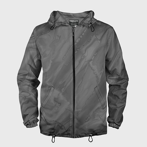 Мужская ветровка Серая текстура каменная мрамор / 3D-Черный – фото 1