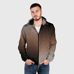 Ветровка с капюшоном мужская Чёрно-коричневый текстурный градиент пополам, цвет: 3D-черный — фото 2