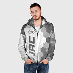Ветровка с капюшоном мужская JAC - white gradient по-вертикали, цвет: 3D-черный — фото 2