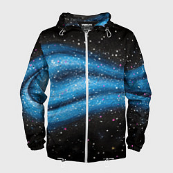 Мужская ветровка Синяя абстрактная текстура на черном