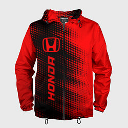 Ветровка с капюшоном мужская Honda - red gradient по-вертикали, цвет: 3D-черный