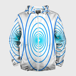 Ветровка с капюшоном мужская Овалы с свечением, цвет: 3D-белый