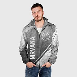 Ветровка с капюшоном мужская Nirvana - grey gradient вертикально, цвет: 3D-черный — фото 2
