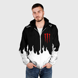 Ветровка с капюшоном мужская Monster energy red logo, цвет: 3D-белый — фото 2