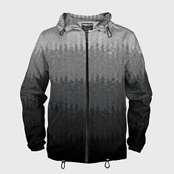 Ветровка с капюшоном мужская Градиент полосами тёмно-серый графитовый, цвет: 3D-черный