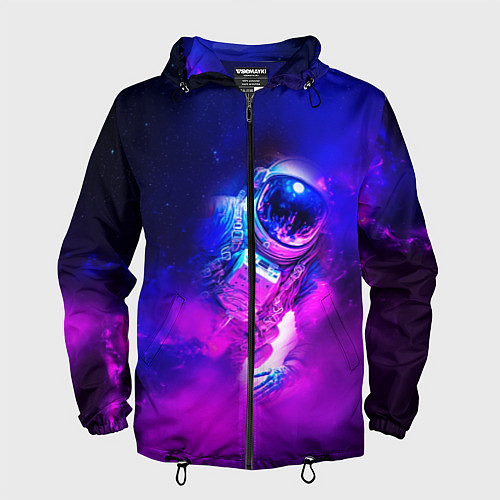 Мужская ветровка Космонавт среди облаков / 3D-Черный – фото 1