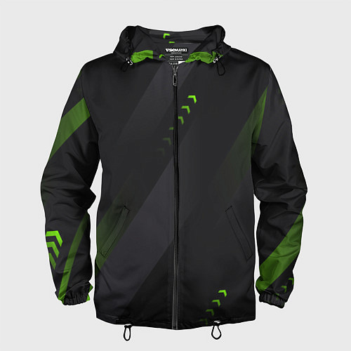 Мужская ветровка Color black green / 3D-Черный – фото 1