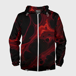 Мужская ветровка Черно-красная размытая абстракция