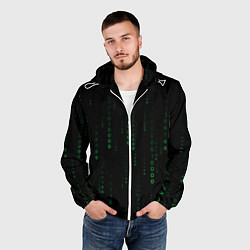 Ветровка с капюшоном мужская Color black green, цвет: 3D-белый — фото 2
