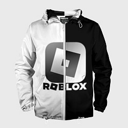 Ветровка с капюшоном мужская Роблокс логотип, цвет: 3D-белый