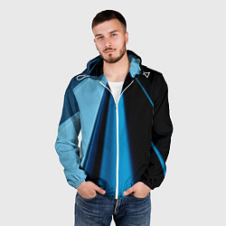 Ветровка с капюшоном мужская Black blue, цвет: 3D-белый — фото 2