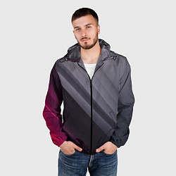 Ветровка с капюшоном мужская Color black grey, цвет: 3D-черный — фото 2
