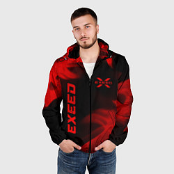 Ветровка с капюшоном мужская Exeed - red gradient вертикально, цвет: 3D-черный — фото 2